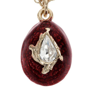 Egg Pendant Necklace with Crystals