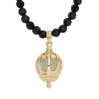 Jet Bead Lantern Necklace
