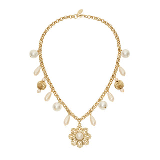 Gold Pearl Drop Necklace