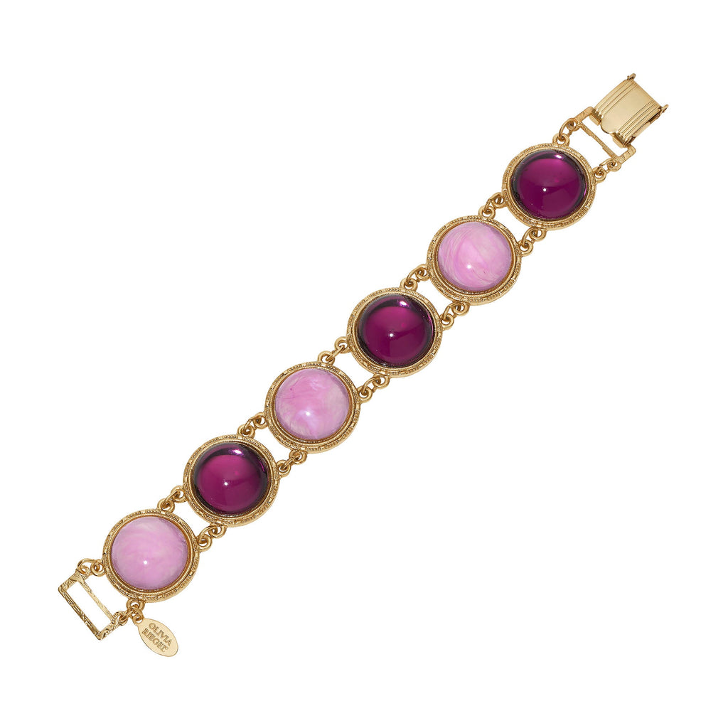 Round Amethyst & Lilac Bracelet