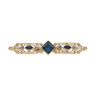 Bar Brooch with Sapphire Crystals