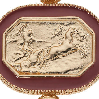 Byzantine Revival Gold Intaglio Brooch with Pearls