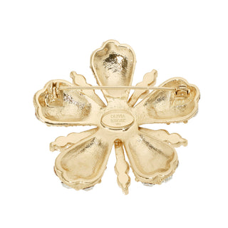 Flower Brooch with Crystals
