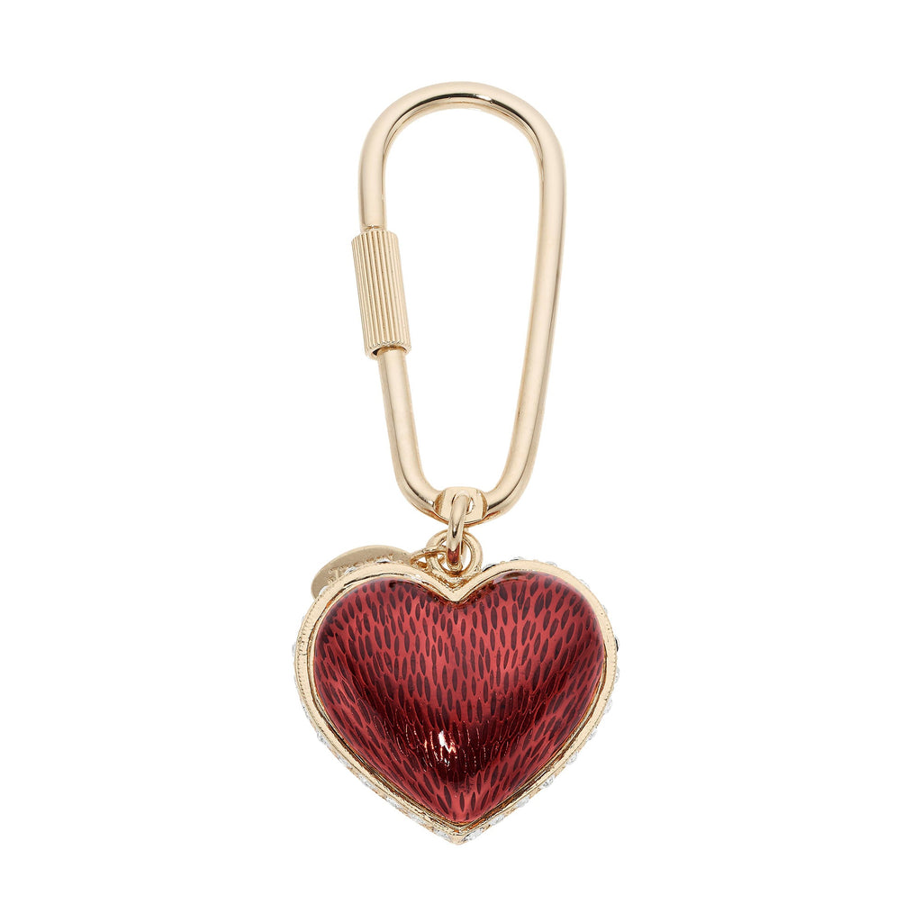 Red Enamel Heart Keychain