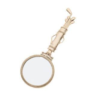 Gold Golf Clubs Magnifying Glass