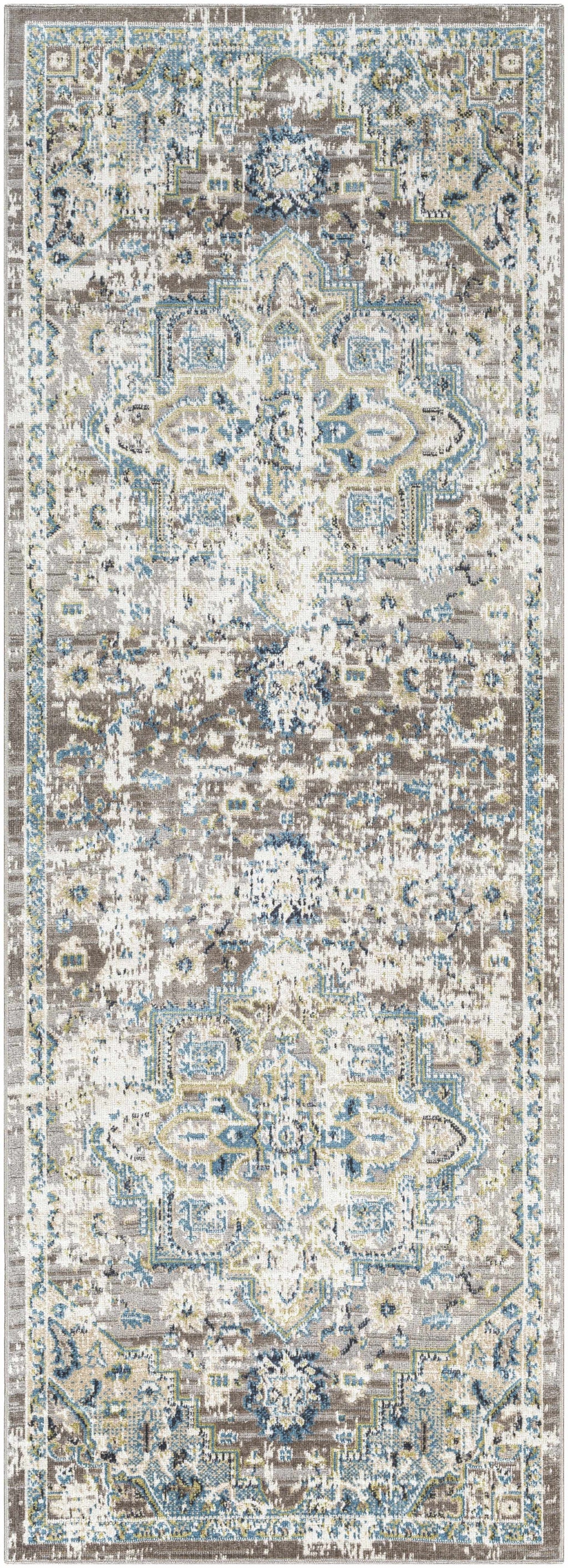 Cabacungan Gray Blue Washable Area Rug – Contemporary Living Room Carpet