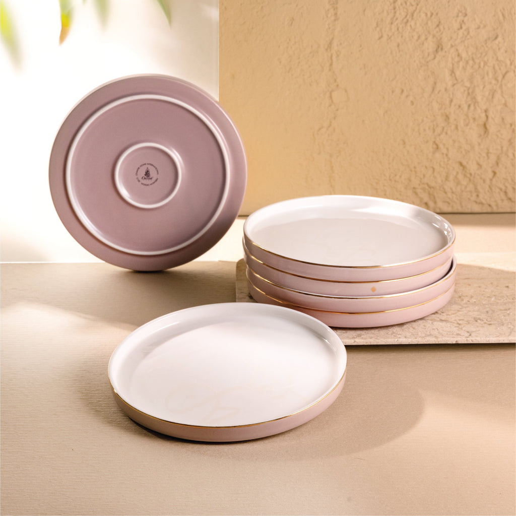 Jiwar Dessert Serving Plates Lavender & Gold | Elegant Serveware