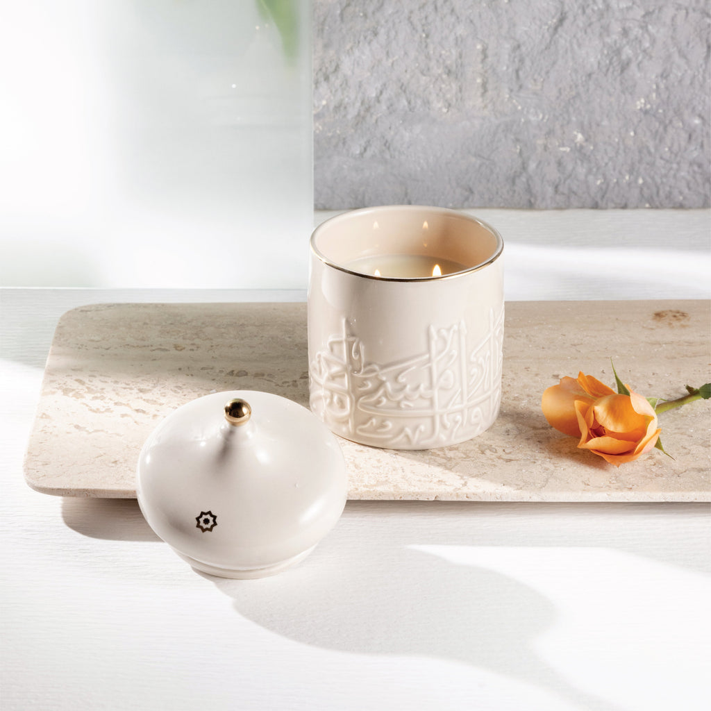 Jiwar - Medium Candle| Earthy Patchouli - Beige & Silver