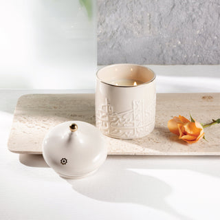 Jiwar - Medium Candle| Earthy Patchouli - Beige & Silver