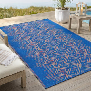 Jodhpur Multi Blue Boho Reversible Outdoor Patio Rug