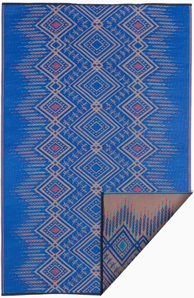 Jodhpur Multi Blue Boho Reversible Outdoor Patio Rug