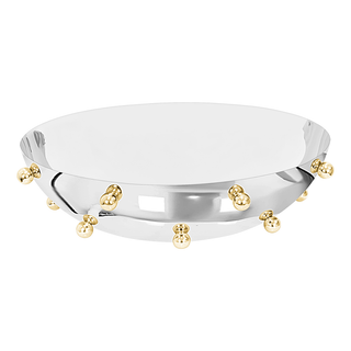 Stainless Steel Bowl With Gold Balls