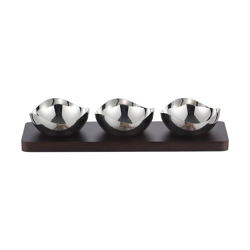 Petal Shaped Dip Bowls with Tray