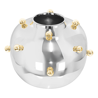 Stainless Steel Vase With Gold Balls Small