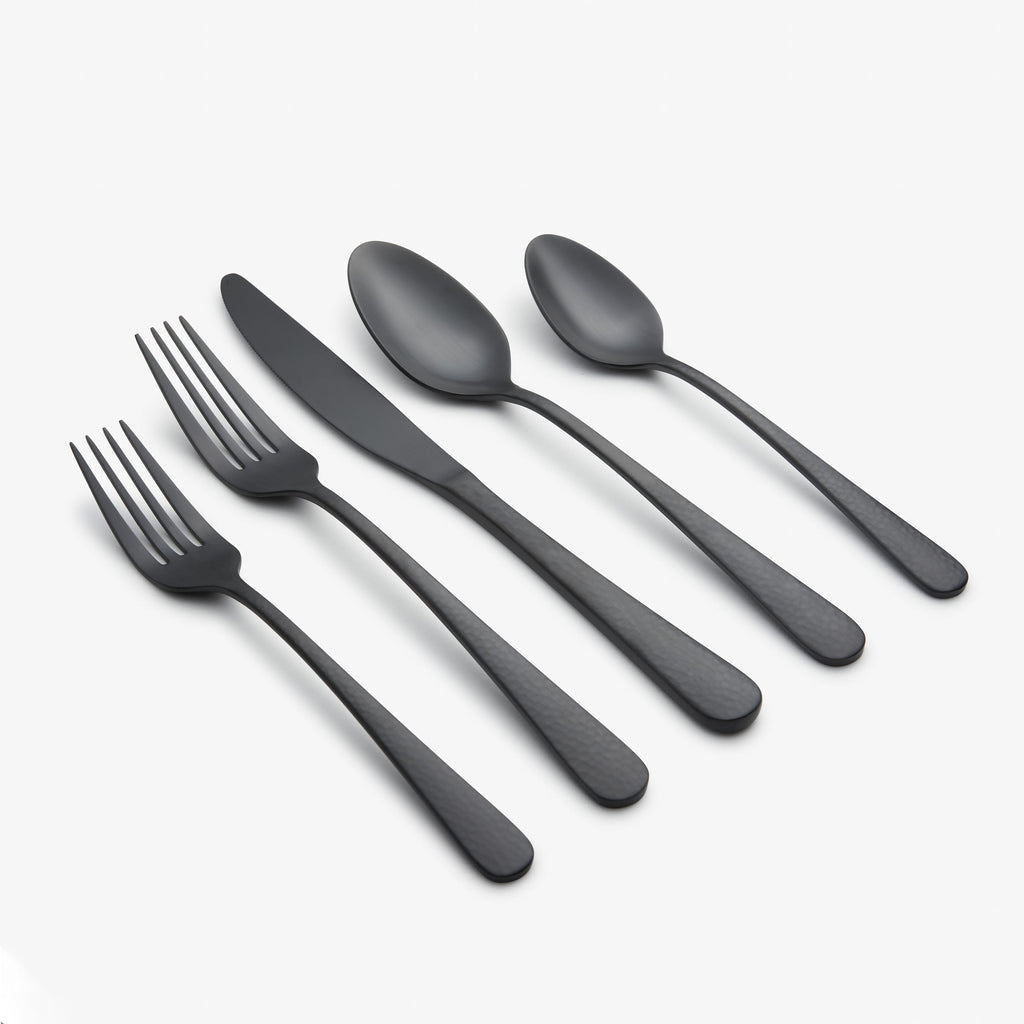 Cambridge Keene Black Satin 20-Piece Flatware Set, 18/0 stainless steel