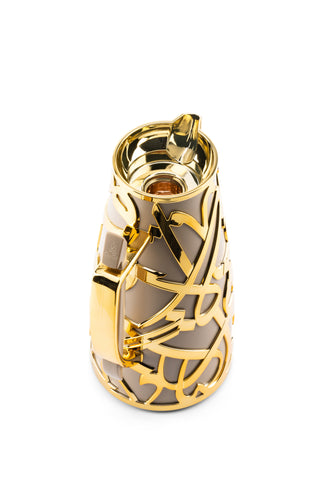 Luxury Diwan Vacuum Flask – Coffee & Gold, Insulated Thermal Bottle for Travel