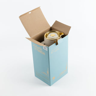 Liqaa Vacuum Flask Thermos – Beige & Gold, Premium Insulated Water Bottle