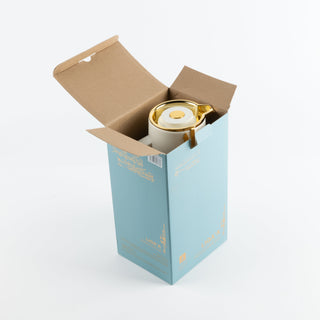 Liqaa Vacuum Flask Thermos – Pearl White & Gold, Elegant Thermal Water Bottle