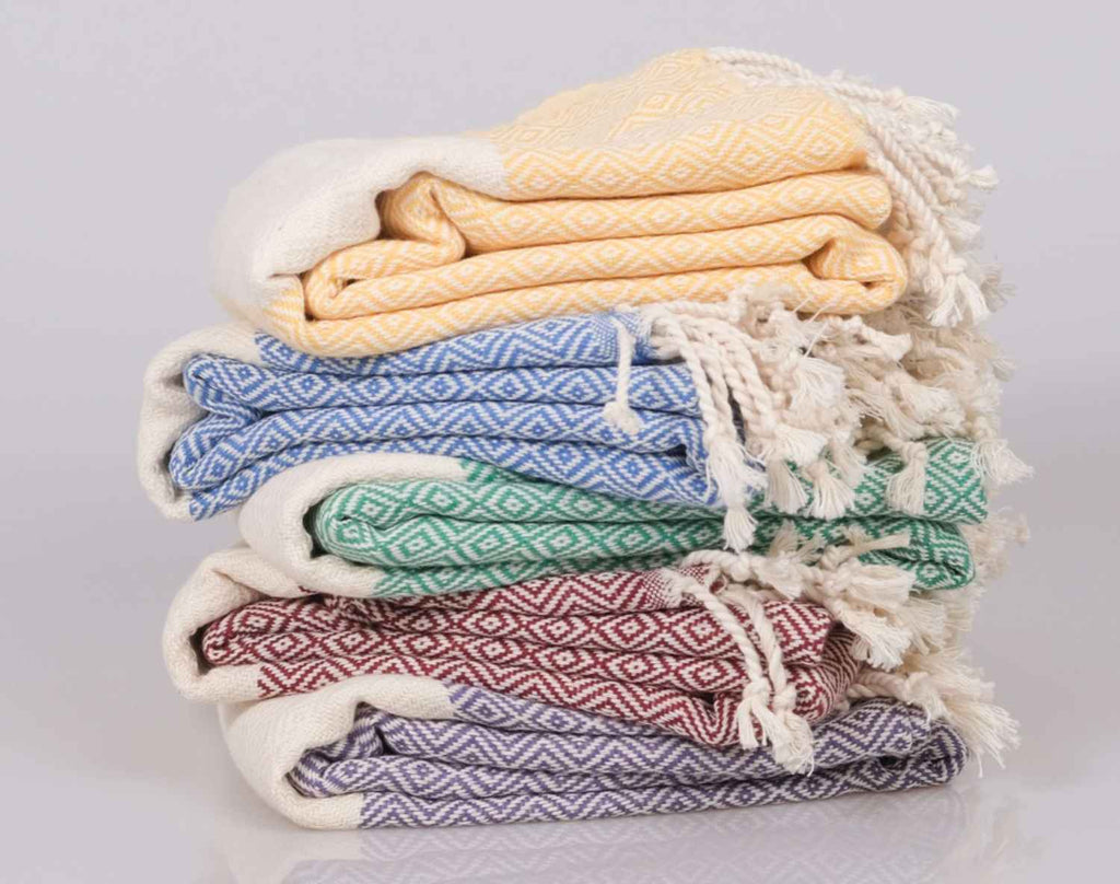Diamond Turkish Cotton Beach Towel | Quick-Dry & Sand Resistant