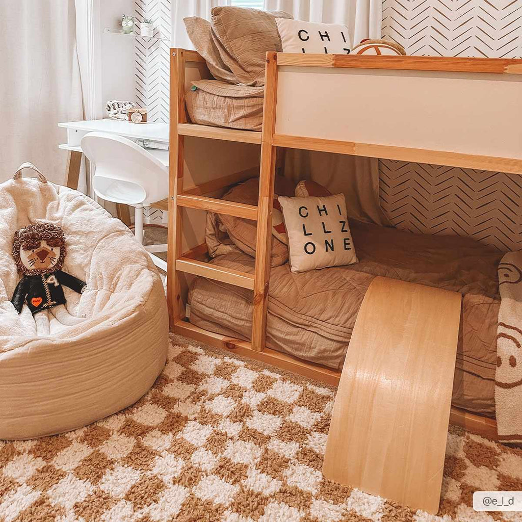 Kieu Mustard Ivory Checkered Area Rug – Modern Patterned Floor Carpet