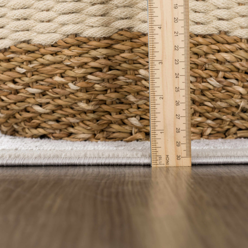 Damla Area Rug – Contemporary Neutral Washable Floor Carpet