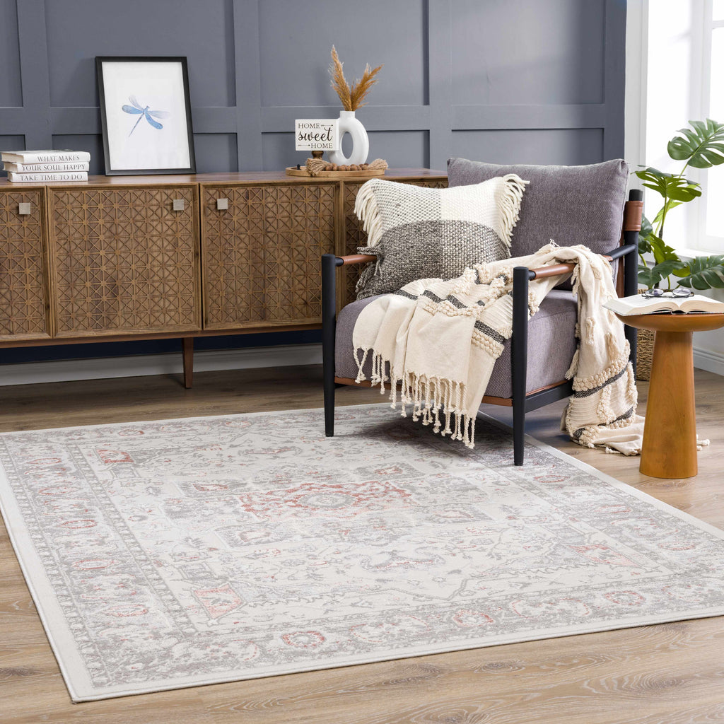 Damla Area Rug – Contemporary Neutral Washable Floor Carpet