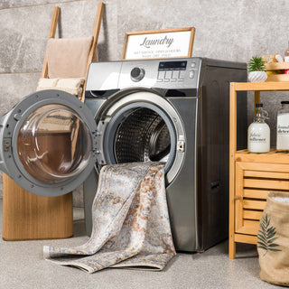 Emke Flat Pile Washable Rug – Low Maintenance Modern Area Carpet