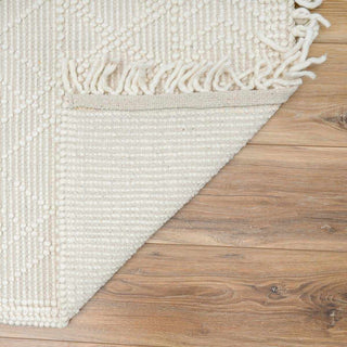 Ramsbury Beige Trellis Wool Rug – Premium Soft Wool Area Carpet