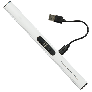 Rechargeable White Electric Arc Lighter | USB Flameless Candle & Fireplace Lighter
