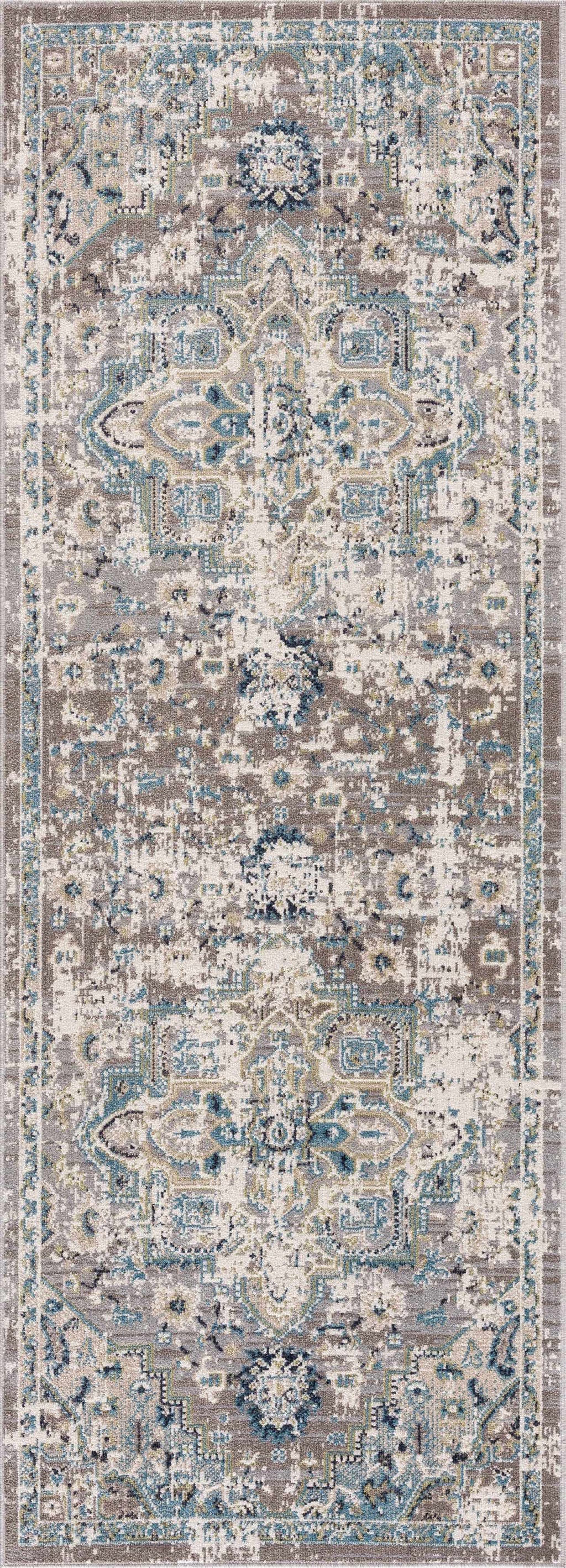 Cabacungan Gray Blue Washable Area Rug – Contemporary Living Room Carpet