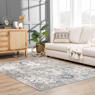 Cabacungan Gray Blue Washable Area Rug – Contemporary Living Room Carpet