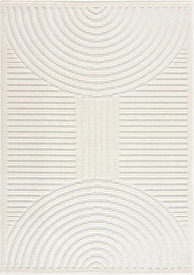 Deron White Washable 3D Rug