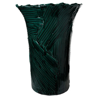 Textured Vase in Emerald Green – Medium & Large Decorative Vase Inspired by Mediterranean Seas