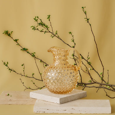 Hobnail Glass Jug in Butterscotch – 2 Liter