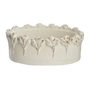 Les Fleur Oval Centerpiece in Ivory & Green | Medium or Large