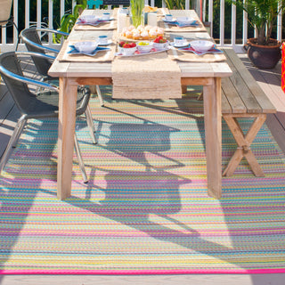 Cancun Candy Striped Reversible Outdoor Patio Rug