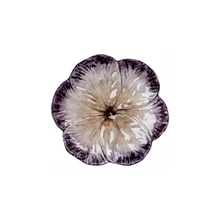 Elisabetta Flower Dessert Plate – Hand-Painted Ceramic Plate in Lilac, Blue, Green, Pink, Orange & Yellow