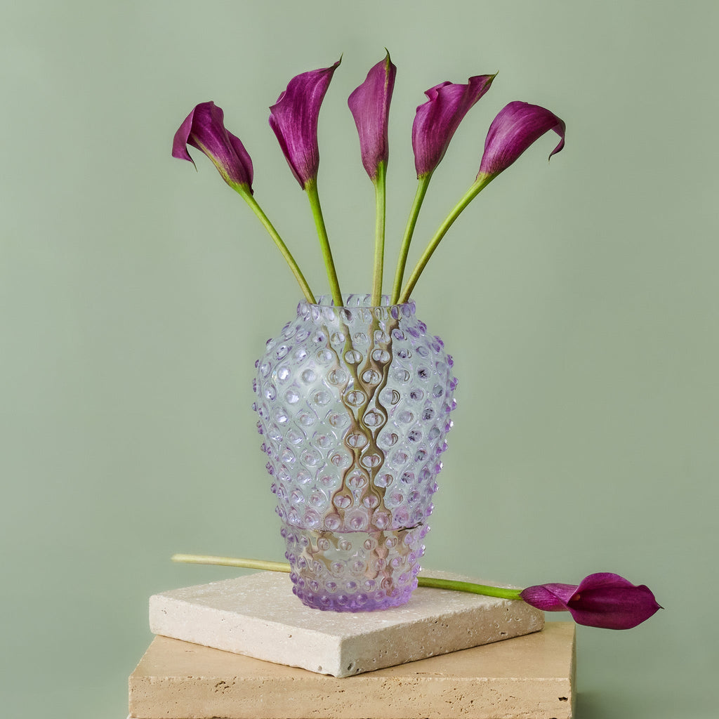 Hobnail Glass Vase in Lilac Bloom – Barrel