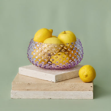 Hobnail Glass Bowl in Lilac Bloom – Large