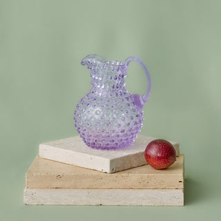 Hobnail Glass Creamer Jug in Lilac Bloom – 1 Liter
