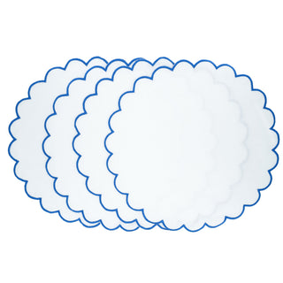 Linen Scalloped Placemats, Set of 4