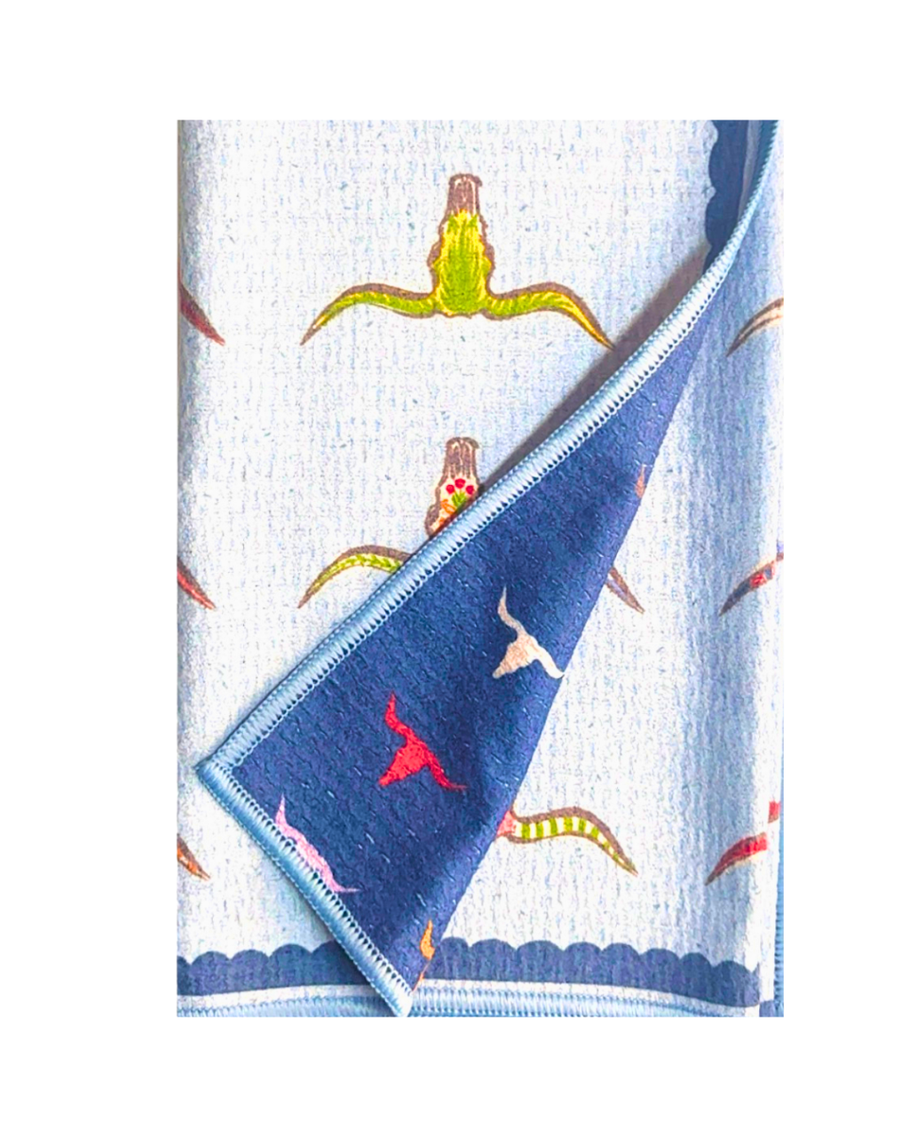 Elegant Longhorn Double-Sided Tea Towel