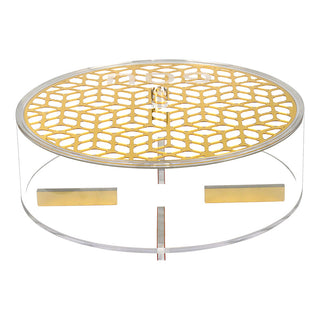 Lucite Laser Cut Round Matzah Box