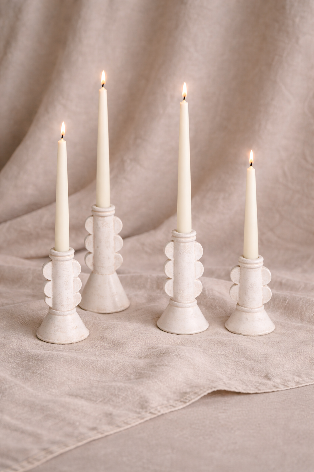 Luna & Raya Handcrafted Terracotta Taper Candle Holders