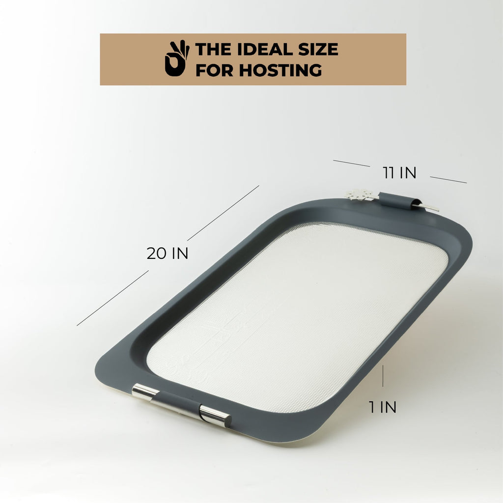 Mirral - Serving Tray - Dark Blue & Silver