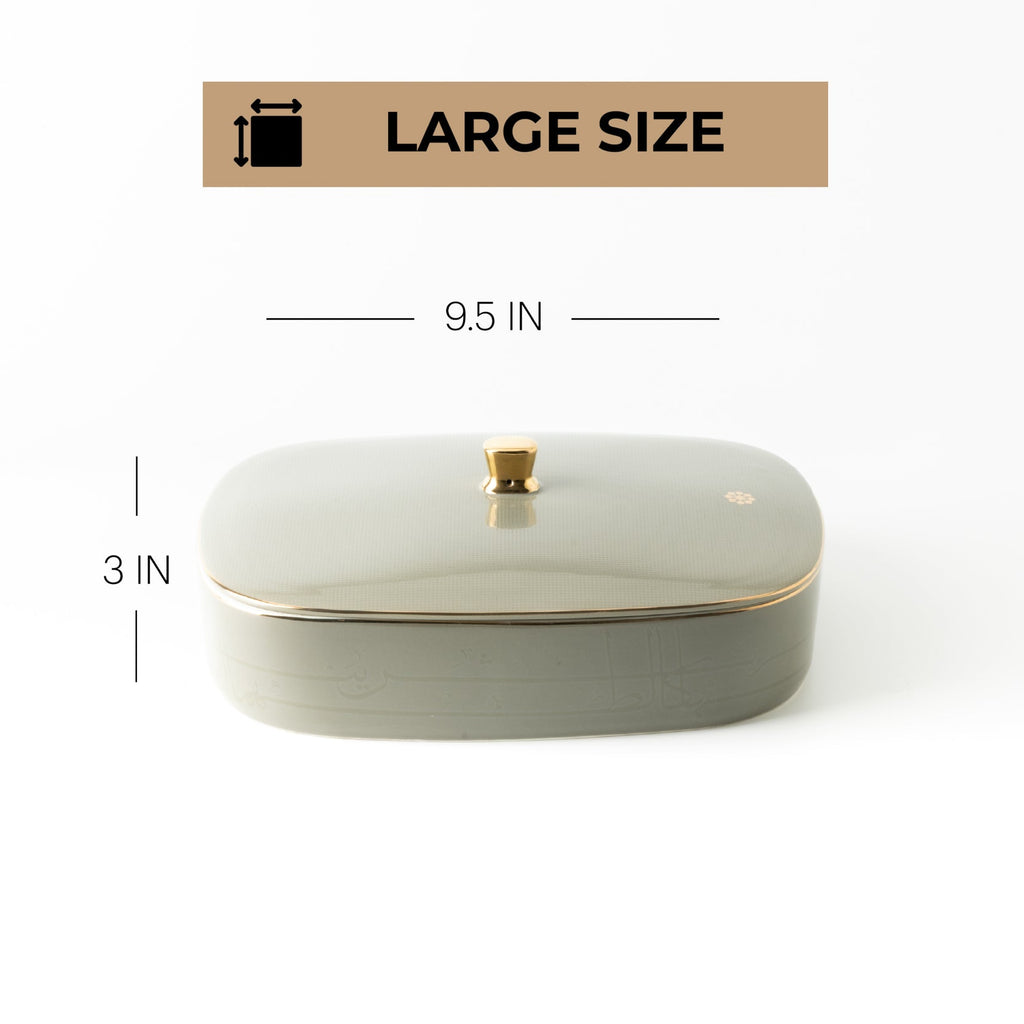 Mirral - Large Decorative Canister - Grey & Gold