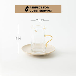 Mirral - Tea Set (13-Pc) - Beige & Gold