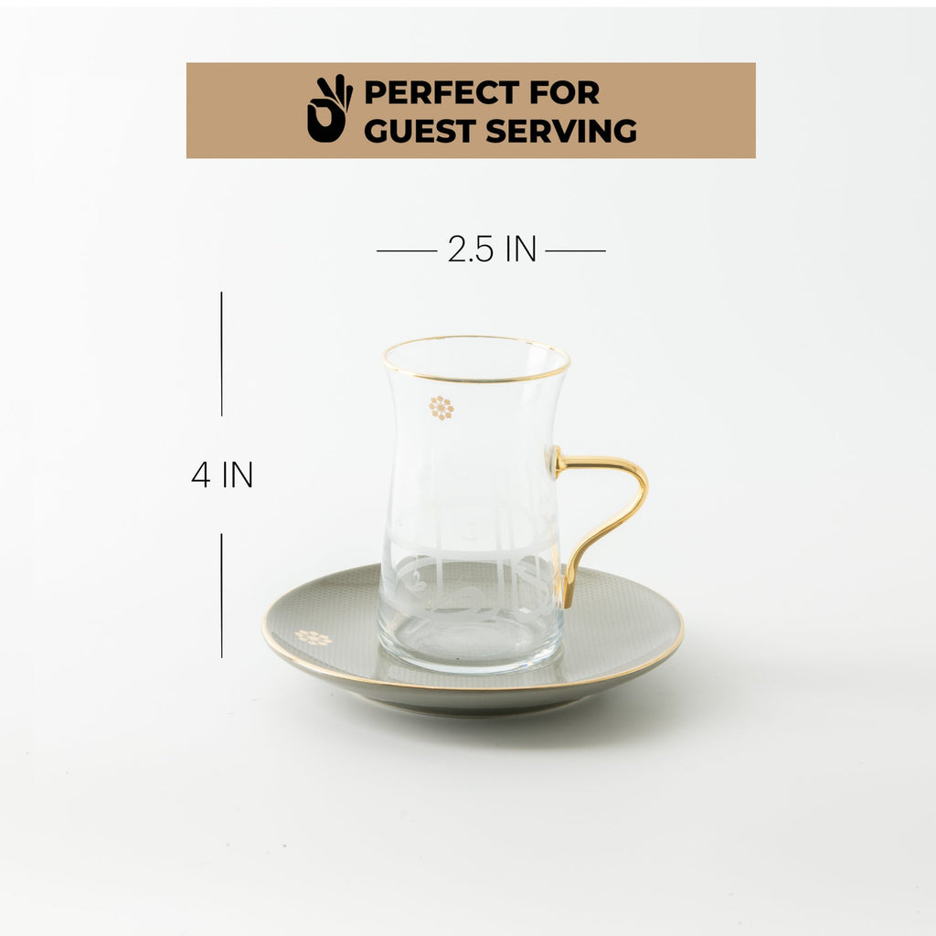 Mirral - Tea Set (13-Pc) - Grey & Gold