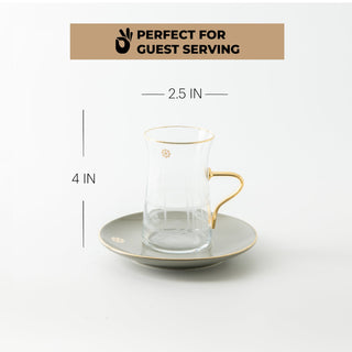 Mirral - Tea Set (13-Pc) - Grey & Gold