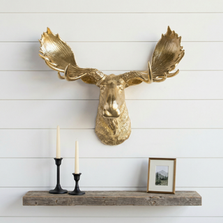 Sculpted Faux Moose Head Wall Decor